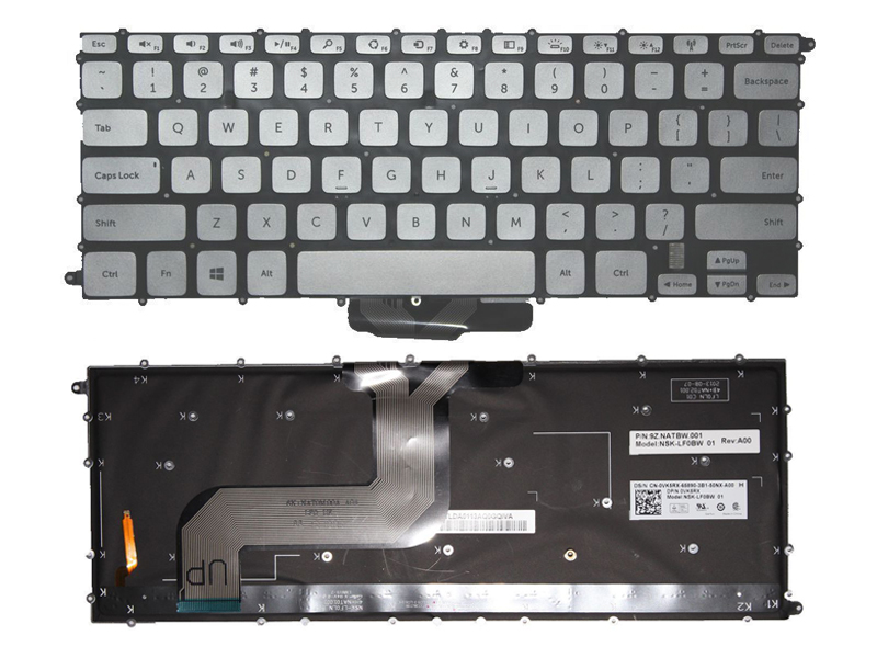 Genuine New DELL Inspiron 14 7000 Series 7437 Silver Backlit Keyboard