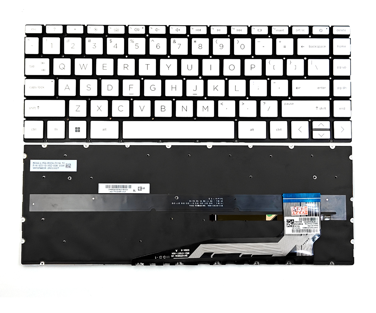 Genuine Silver Backlit Keyboard for HP Pavilion Aero 13-BE Series Laptop