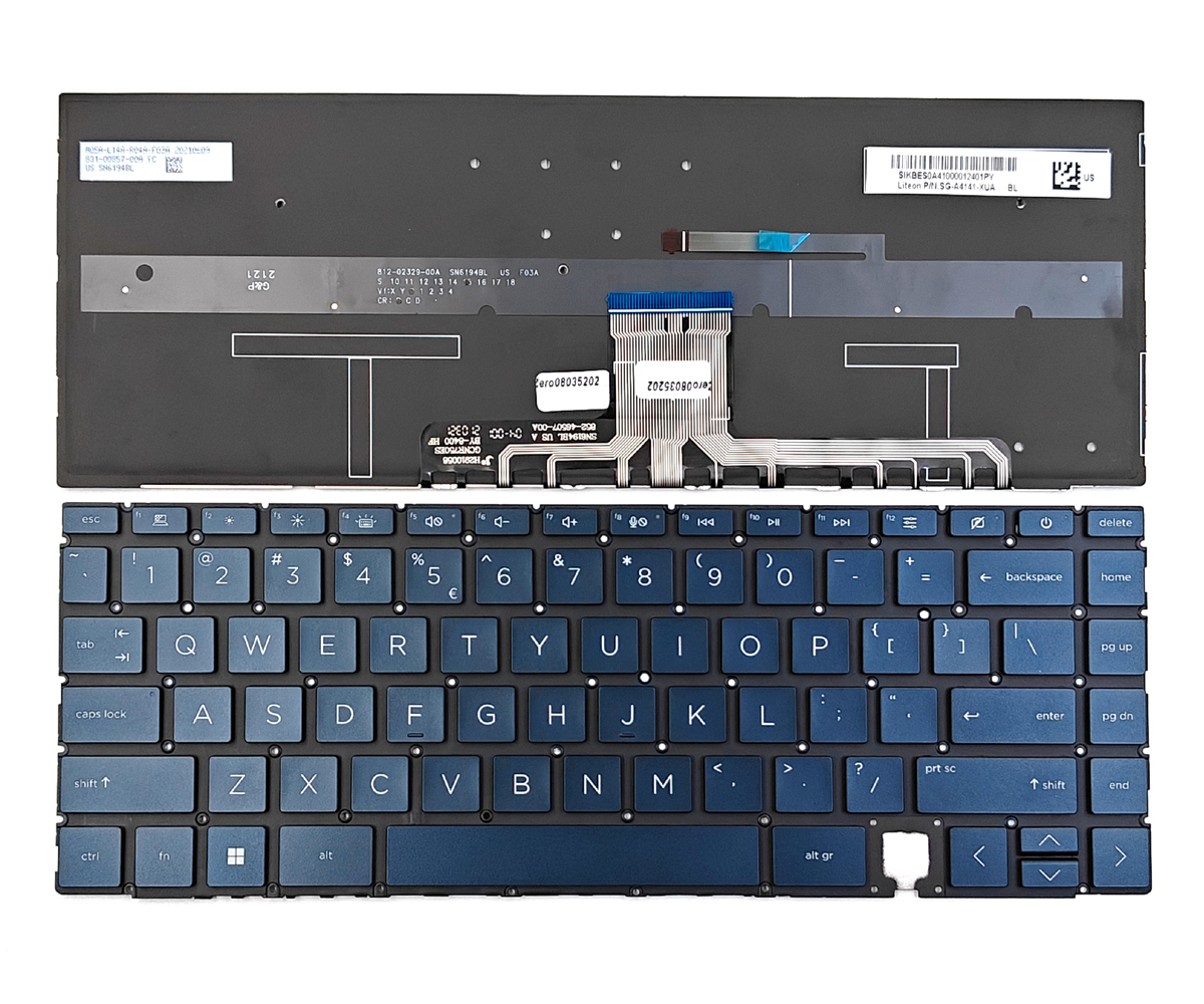 Genuine Backlit Blue Keyboard for HP Spectre X360 14-EA Series Laptop