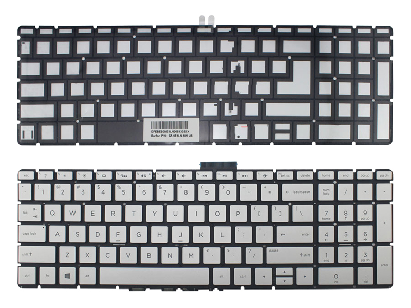 Genuine New HP 15-BS 15-BP 17-BS Series Laptop Silver Backlit Keyboard