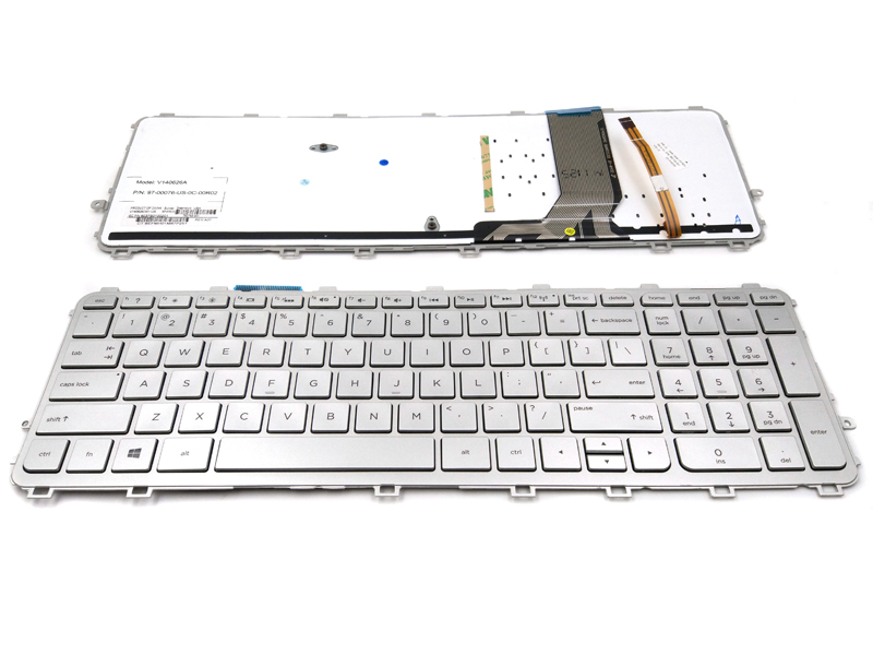 Genuine New HP Envy 15-J 15-Q 17-J M6-N Series Laptop Keyboard Silver -- with Frame & Backlit