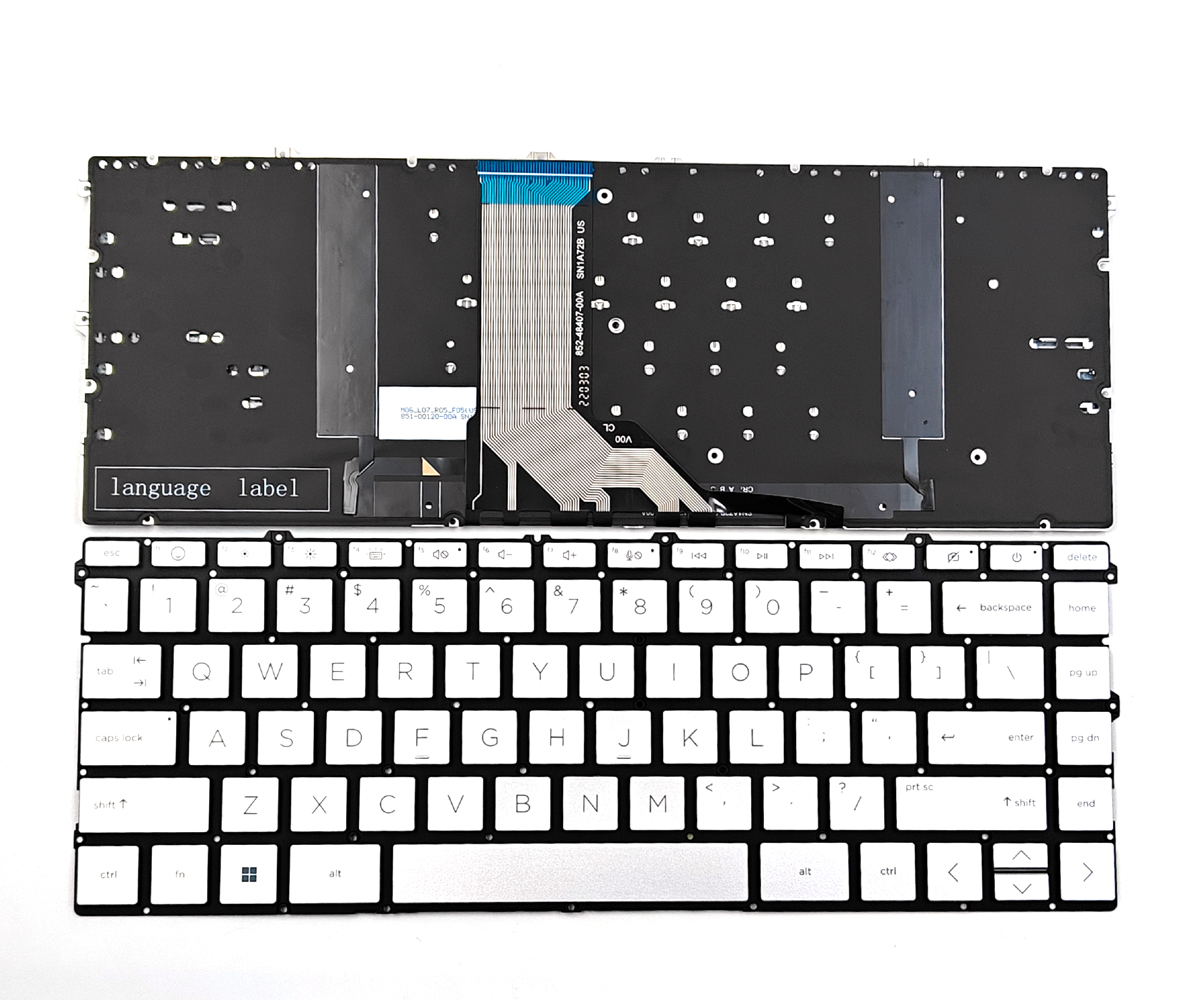 Replacement Silver Backlit Keyboard for HP Envy 16-H Series laptop