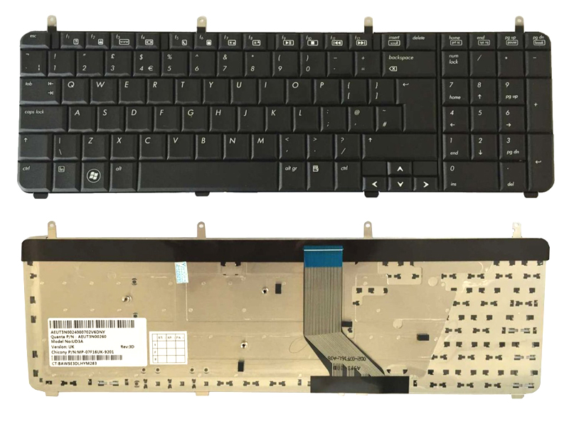 Genuine New HP Pavilion DV7-2000 Series Laptop keyboard -- [Color: Black, UK Layout]