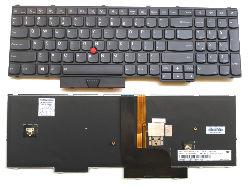 Genuine Lenovo Thinkpad P50 P70 Series Laptop Backlit Keyboard -- With 4 Screw Stand for Mounting